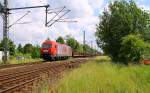 OHE 270081 oder 1223 102-5 dieselt hier mit einem Leerzug nach Flensburg-Weiche durch Schleswig. 05.06.2014