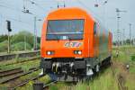 Die nagelneue RTS 2016 906 unternahm vom Werk Neustrelitz ausgehend am 26.05.2009 eine Probefahrt nach Rostock-Seehafen.