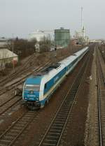 223 069 mit einem Alex nach Mnchen bei der legendren Zuckerfabrik in Regensburg am 14.03.2009