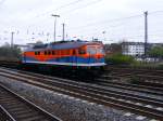 Ein 232 der Nordbayerischen Eisenbahn ist am 22.04.2008 mit einem Gterzug im Essener Hauptbahnhof unterwegs.