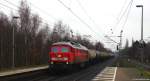 232 416-8 fuhr am 15.12.14 mit einem Kesselwagenzug durch den Bf. Elmshorn.