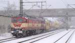 032. Urpltzlich begann es stark zu schneien und prompt kam die EVB 232 103-2 mit einem Metronom-Test-Zug(SPDIS Adress Test)angeschlichen um im Harburger Gterbereich zu verschwinden. HH 6.3.10