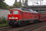 232 569-4 durchfuhr Harburg mit einem leeren Autotransportzug(Laaers Waggons). 2.10.10