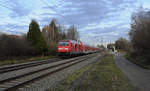 Ein  Sandwich -Doppelstockzug mit 8 Wagen und 2x BR 245 von Mühldorf nach München Hbf wurde am freitäglichen Nachmittag des 24.
