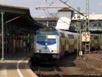 Mit dem ME nach Hamburg Hbf. rollt 246 005-3 in den Harburger Bhf. auf Gleis 5 ein.