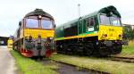 T66K714(92 74 0066 714-7 S-BRLL)und Ascendos/CFL Cargo DK RL001(92 80 1266 031-4 D-CFLCA)stehen abgestellt im alten Contec Areal(frei zugnglich). Padborg 21.07.12