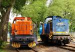 VtT Teil 2: Links die Northrail 0273 019-6(REV/NTS/12.02.13)und rechts die EVB/MWB V1202/1202 630-0 abgestellt am Ölhafen in Hamburg Dradenau. 29.05.2014 
