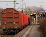 Nachschuss auf den Kurzgterzug der von 295 080-6 gezogen wurde und mit einer schnen Dieselfahne..schnffel schnffel...an mir vorbei brummte. 12.3.11   (2450)