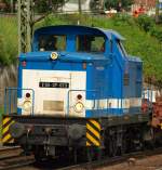 345 201-8/V 60-SP 013 dieselte mit einem Bauzug durch HH-Harburg. 01.07.11