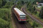 628 316/928 316 erreicht am 19.6.12 als RB nach Kiel Hbf. gleich den Endbahnhof.