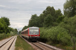 628 568-8 wurde zusammen mit 628 576-1 am Sonntag, dem 03.07.16 auf der KBS 940 Mühldorf - München Hbf eingesetzt. Das Bild entstand im Bahnhof von Hörlkofen.