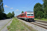 628 581-1 war am sonntäglichen Vormittag des 16.07.17 zusammen mit 628 432-7 von München Hbf nach Mühldorf unterwegs und wurde in Poing fotografiert.
