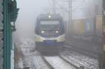 VT 729 oder 643 119/619 kam aus Husum und fuhr weiter Richtung Kiel. 30.1.11