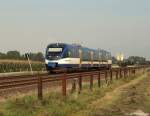 VT 729 der NOB dieselt am 24.9.11 als NOB 81771 nach Itzehoe bei Epenwrden am Fuzzi vorbei. Gru zurck !!!
