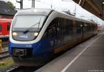 VT 702 der NordWestBahn steht am 23.10.10 im Bhf. Mnster (Westf).