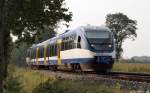 VT 729 der NOB fhrt am 24.9.11 als NOB nach Itzehoe bei St. Michaelisdonn durch die Landschaft. Gru zurck !