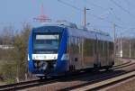 VT 303 der NOB aufgenommen bei Busdorf am 25.4.2010