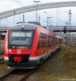648 344/844 und 648 349/849 fahren am 28.11.09 als RE nach Kiel Hbf. in den Lbecker Hbf. ein.