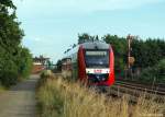 Die SHB nach Bsum rollt am 12.7.10 in Form des VT 2.71 am Posten 125 vorbei gen Nordseekste.