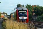 VT 2.71 der SHB rollt am Abend des 12.7.10 am Posten 125 vorbei gen Bsum.