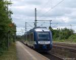 Als NOB nach Husum rollt  VT 302  der NOB in den Bhf. Schleswig ein.