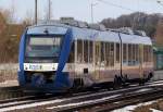 Der mittlerweile entklebte NOB VT 303(648 363/863)fuhr mit +2 aus Schleswig Richtung Kiel ab. 20.2.11