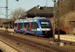 Der letzte Werbetrger Lint der NOB VT 305 dieselte hier mit +5 zum Halt in Schleswig ein. 24.3.11