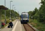 Weltstadt Haltepunkt und Ende der Strecke...Bhf St.Peter-Ording....VT 302 brachte uns da hin.....20.7.11