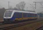 Nun hat die NOB einen weniger...ex VT 309, 648 369/869 fhrt jetzt neu beklebt fr die NWB. Schleswig 18.11.2011