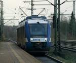 Die letzte Aufnahme des VT 302-648 362/862 der NOB bei der Einfahrt in Schleswig Richtung Husum. 09.12.11
