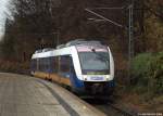 Der ex. VT 309 der NOB, in Zukunft fr die NWB unterwegs, fhrt am 26.11.11 als NOB nach Husum in den Kieler Hauptbahnhof ein.