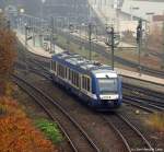VT 307 der NOB verlsst am 6.11.11 als NOB nach Husum die Landeshauptstadt Kiel.