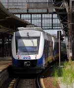 EVB 648 178-1/678-0 und 648 198-9/698-8 als VT 108 und VT 114 werden im Bremer Hbf bereit gestellt. 30.06.12