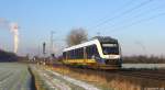 648 482/982 fuhr am 12.1.13 als ERX nach Uelzen Pbf bei Bremen-Mahndorf durch die schne, kalte Winterlandschaft.