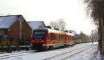 Als RB nach Eckernfrde fuhr 648 342/842 am 15.12.12 in den Bf. Gettorf ein.