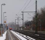 Grau und wei und ganz hinten ein roter Fleck...hm ein Lint der RBSH...Schleswig 24.03.2013