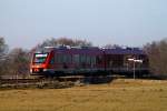 RBSH 648 338/838  Lauenburg/Elbe  kurz vor seinem Halt in Jbek. 06.04.2013