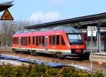 RBSH 648 350/850 als RB nach Bad St.Peter Ording im Bhf von Husum. 31.03.13
