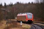 DB RBSH 0648 457/957 als RB aus Kiel bei der Einfahrt in Husum. 08.02.2014