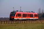 RBSH Lint 0648 343/843  Neustadt in Holstein  auf dem Weg nach Husum, aufgenommen am Beginn der KBS 134(Kiel-Hususm)bei Jübek, Standort am Bü Sollbrück I. 09.03.2014
