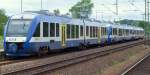 Lint 123(3mal Lint 41) der NOB in Form von VT 307 308 und 301(648 367/867,368/868 und 361/861) fuhren in Trippletraktion wegen der Kieler Woche von Husum nach Schleswig. 26.6.2010