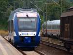 VT 301 der NOB, ICE TD 605 004 und der Rest eines GZ in Schleswig am 30.7.10