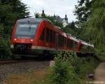 648 352/852 und ein Bruder rumpeln am 24.7.10 bei Pln durch die Landschaft.