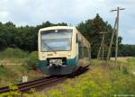 650 032-4 der press fhrt am 20.7.11 als PRESS nach Lauterbach Mole bei Lauterbach durch die Landschaft.