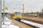 VT 650.739  Bad Saarow  (650 739-5) ODEG - Ostdeutsche Eisenbahn GmbH als RB34 (RB 63911) von Rathenow nach Stendal, bei der Ausfahrt aus Rathenow.