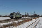 111 082 von  Rail Adventure  war am 24. Januar 2022 bei bersee am Chiemsee auf der Rckfahrt nach Mnchen.