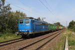 151 131 von  EGP  mit einem Containerzug am 30. August 2019 bei Hamburg-Moorburg.