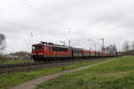 155 004 mit einem  Mischer  am 28. Mrz 2019 bei Bremen-Mahndorf.