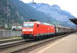 185 133-6 bei der Einfahrt in den Bahnhof von Erstfeld am 20.