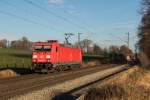 185 208-6 auf dem Weg nach Freilassing bei noch sonnigem Wetter am 28.